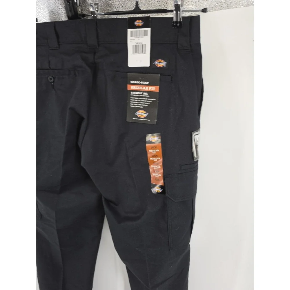 Dickies Regular Fit Cargo Work Pants -Straight Leg 34 x 30, Black